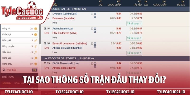 Trang chủ 75 Tại sao thông số trận đấu thay đổi?